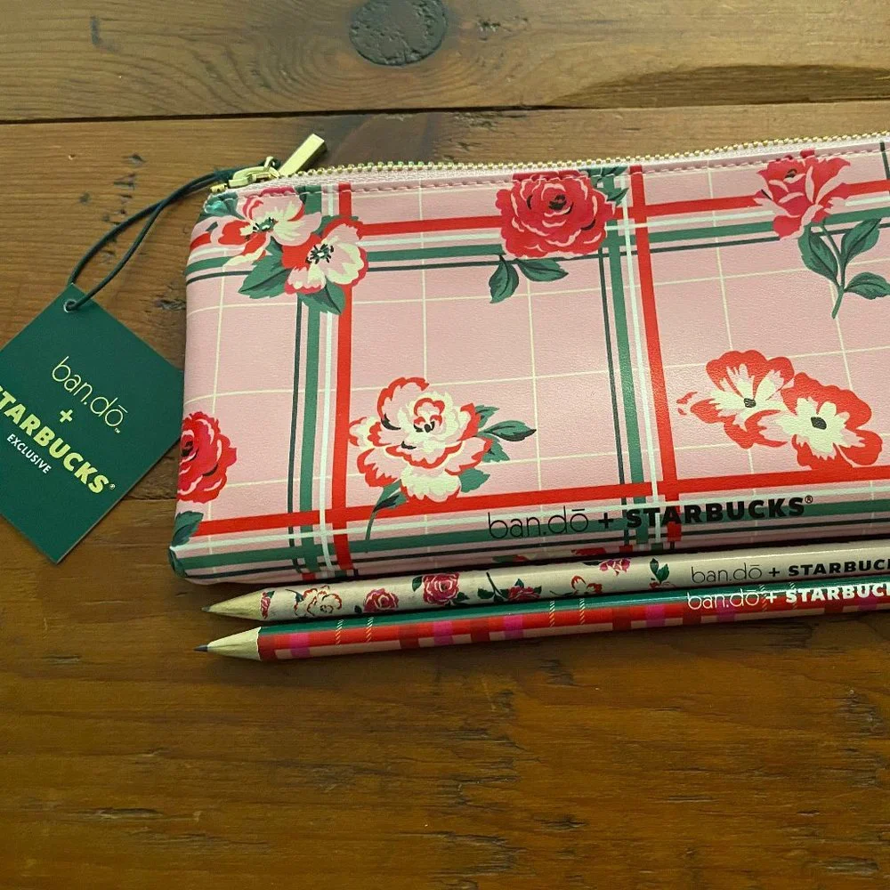 BAN.DO FOR STARBUCKS OFFICE PENCIL CASE WITH 2 PENCILS NWT - RARE!! LTD EDITION - Picture 4 of 4